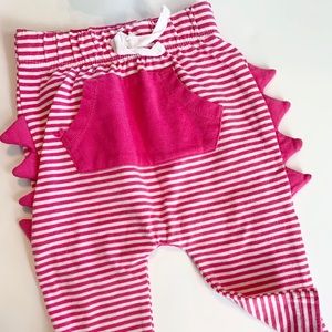 Cat & Jack Pink striped dinosaur joggers w pocket